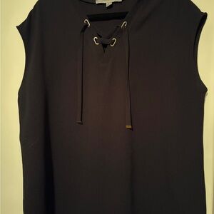 Marc New York Black Lace-Up Tank Top